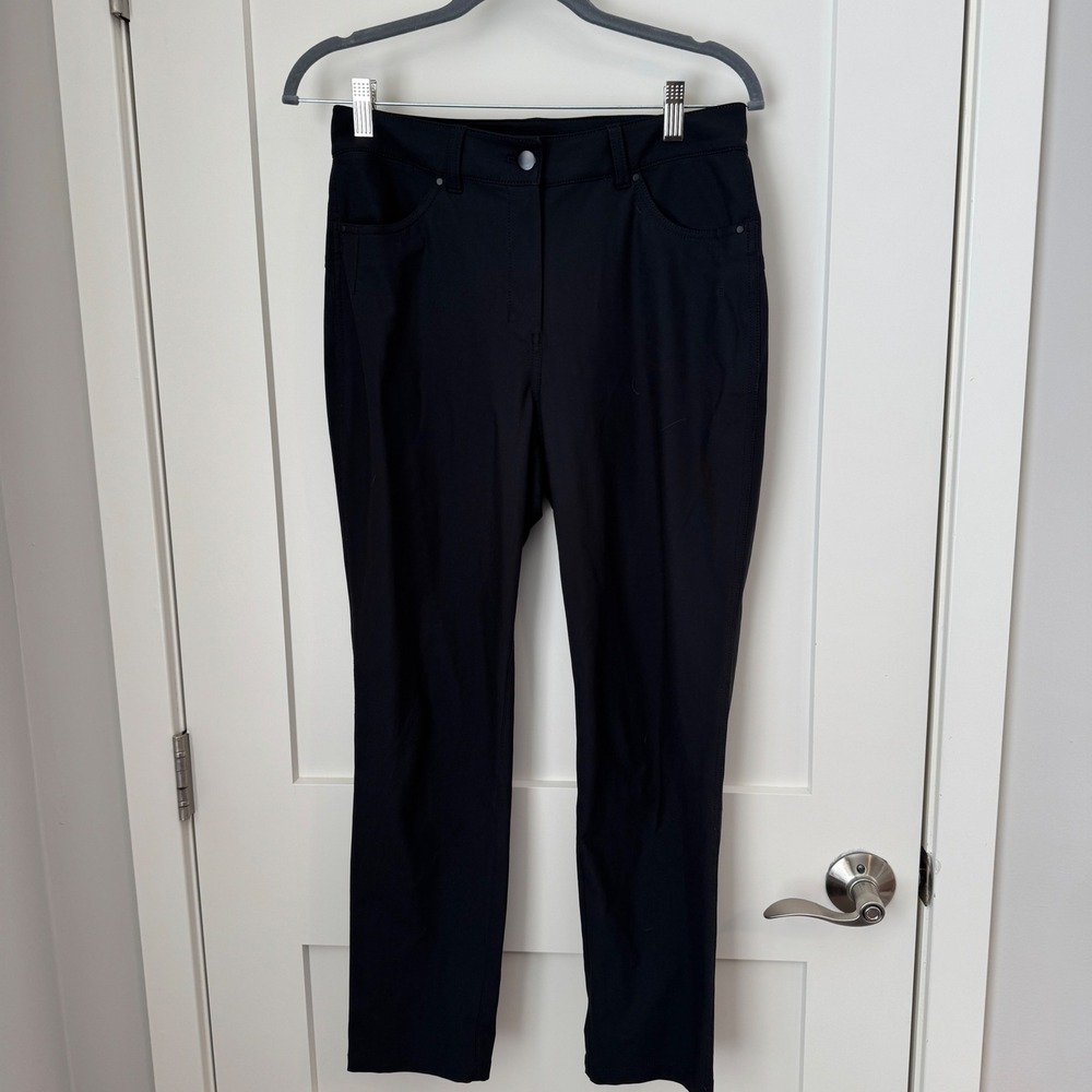 Lululemon City Trek Trouser Black Slim Straight 5-Pocket Commuter Pants Womens 6